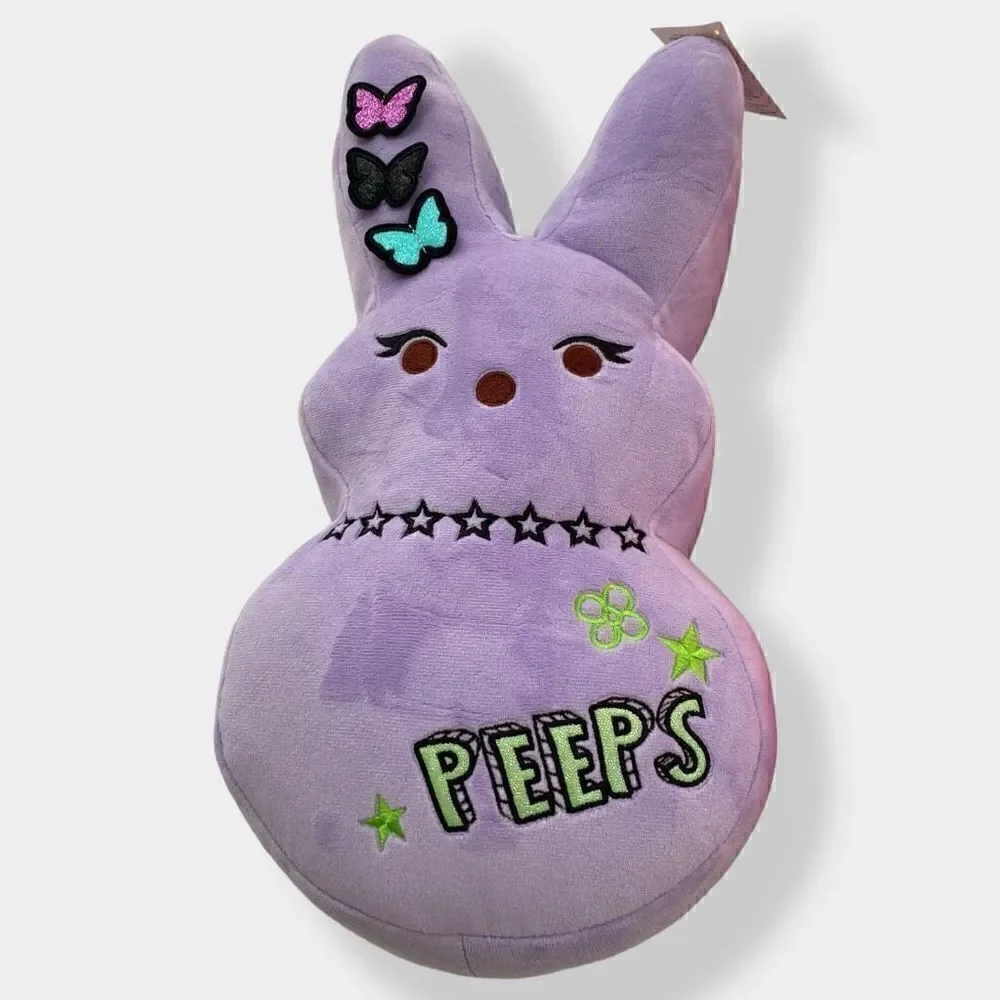 Peeps 17” Large Emo Peep Bunny Rabbit Plush Set Purple Yellow Pink NWT HTF RARE